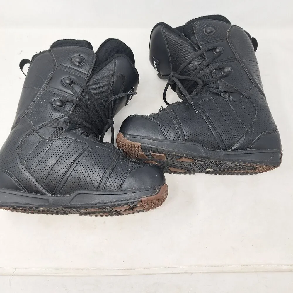 Five Forty Legacy Black Leather Snowboard Boots Winter Sports Outdoor Size 8